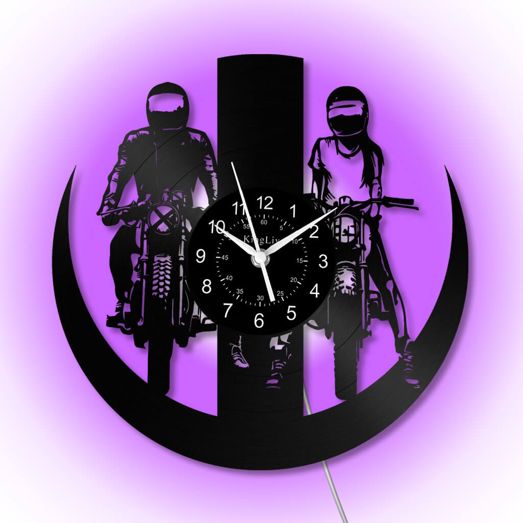 LED Vinyl Wall Clock | Dirt Bike Motocross | 12'' | 0287WPB