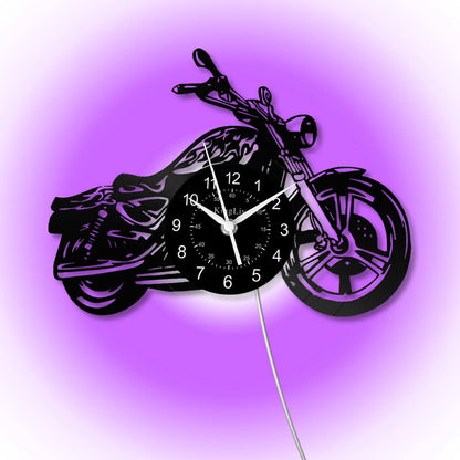 LED Vinyl Wall Clock | Motorcycle | 12'' | 0132WPB