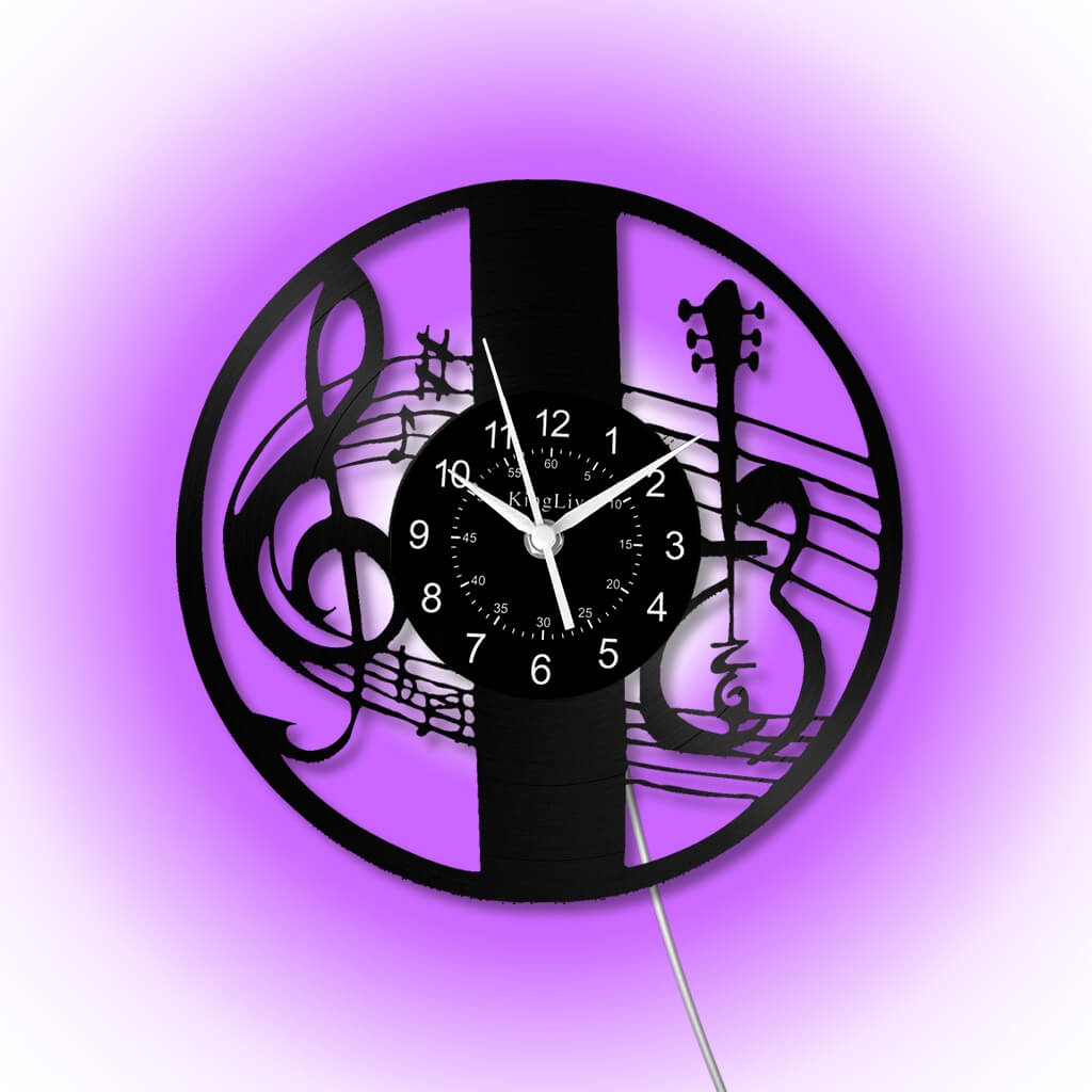 LED Vinyl Wall Clock | Violin Music | 12'' | 0291WPB