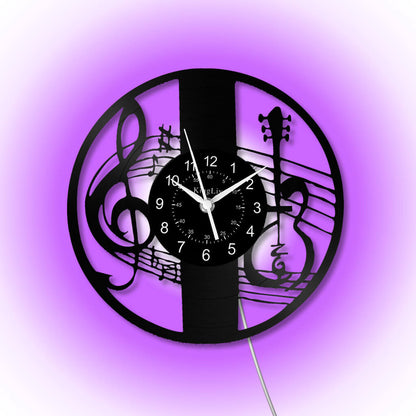 LED Vinyl Wall Clock | Violin Music | 12'' | 0291WPB