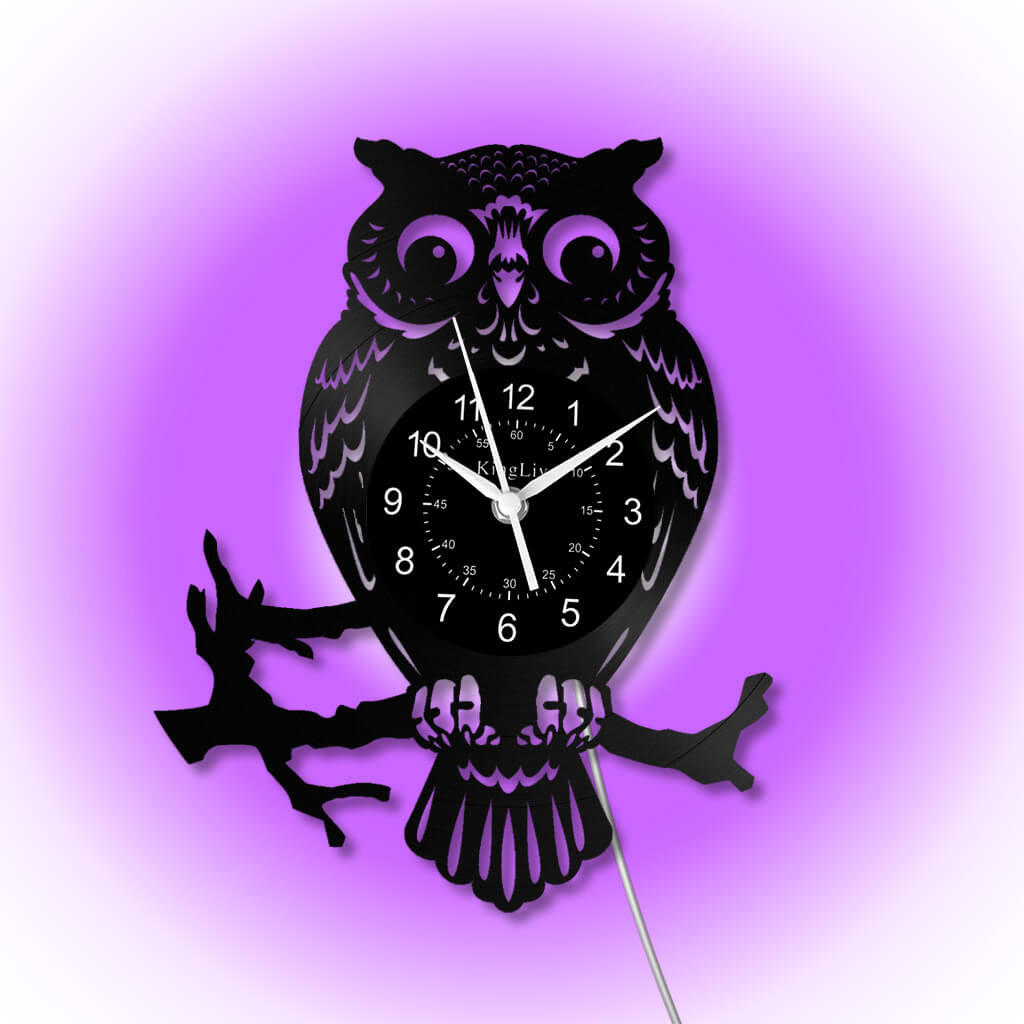 LED Vinyl Wall Clock | Owl