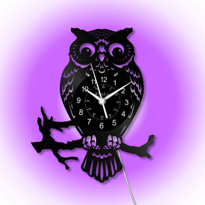 LED Vinyl Wall Clock | Owl