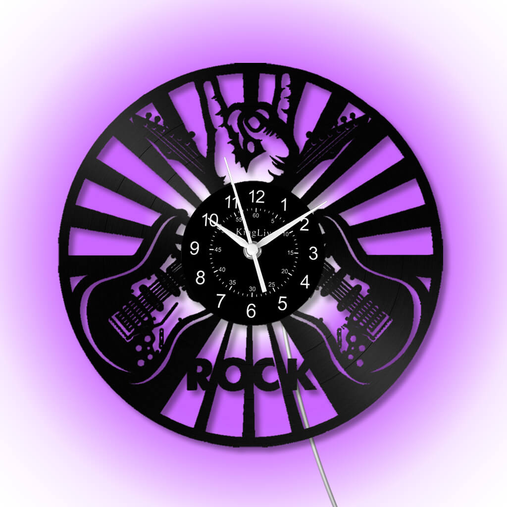 LED Vinyl Wall Clock | Guitar Music | 12''