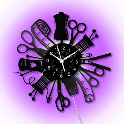 LED Vinyl Wall Clock | Sewing | 12'' | 0211WPB