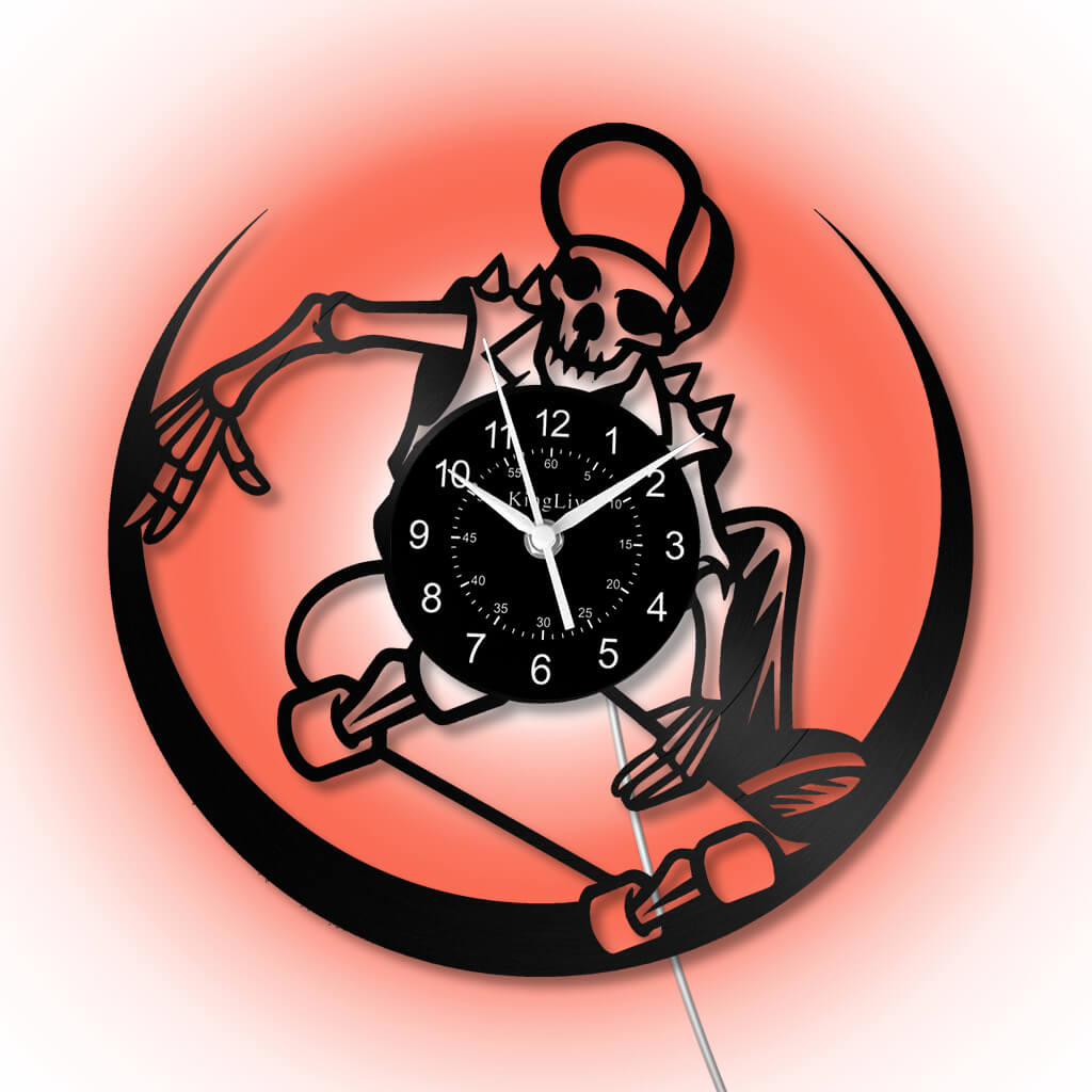 LED Vinyl Wall Clock | Skateboarding | 12'' | 0301WPB