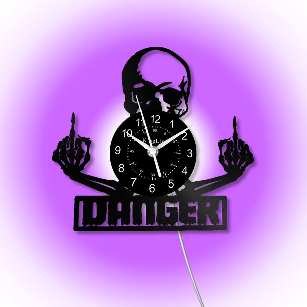 LED Vinyl Wall Clock | Skull | 0203WPB
