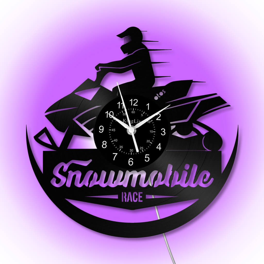 LED Vinyl Wall Clock | Snowmobile | 12'' | 0279WPB
