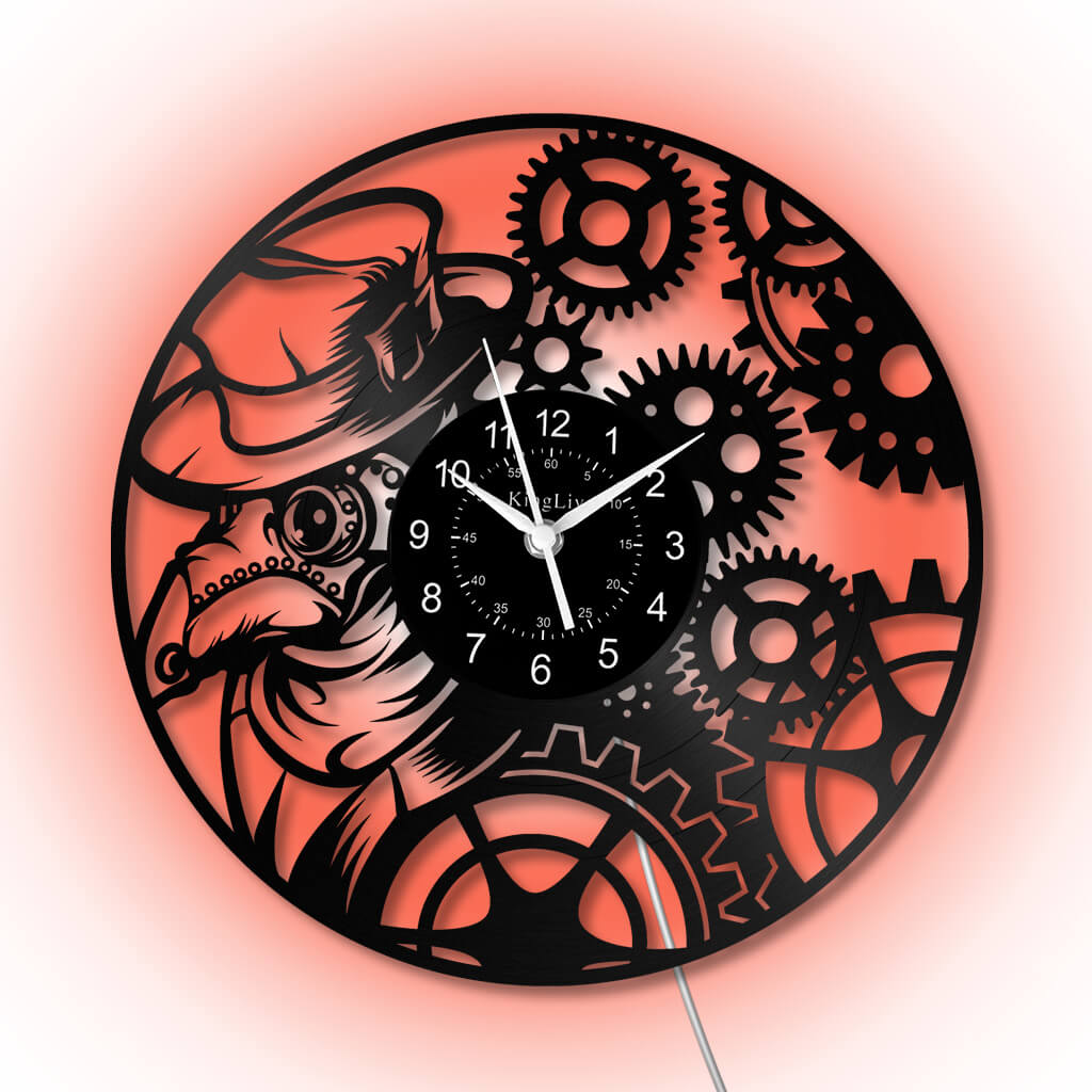 LED Vinyl Wall Clock | Steampunk | 12'' | 0303WPB