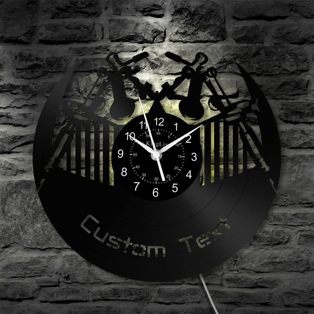 LED Vinyl Wall Clock | Tattoo Shop Name | 12'' | 0308WPB