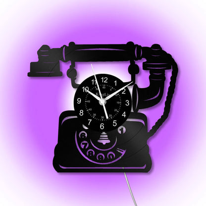 LED Vinyl Wall Clock | Telephone | 12'' | 0288WPB