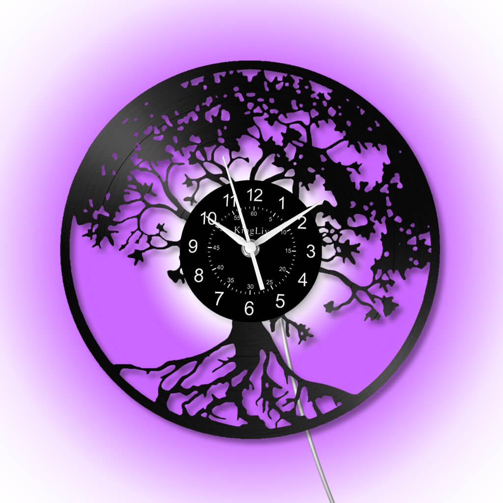 LED Vinyl Wall Clock | Tree of Life | 12'' | 0130WPB