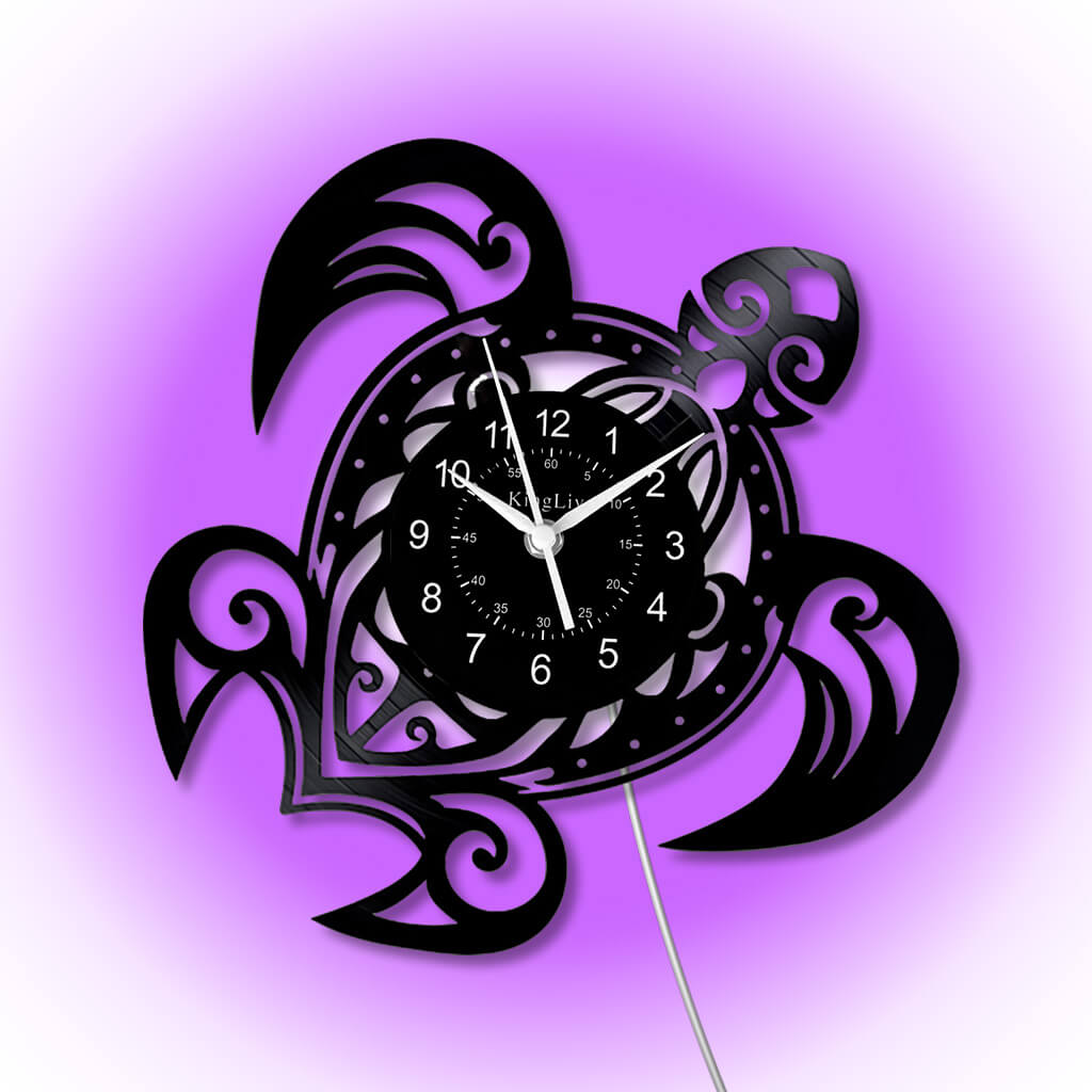 LED Vinyl Wall Clock | Turtle | 0112WPB