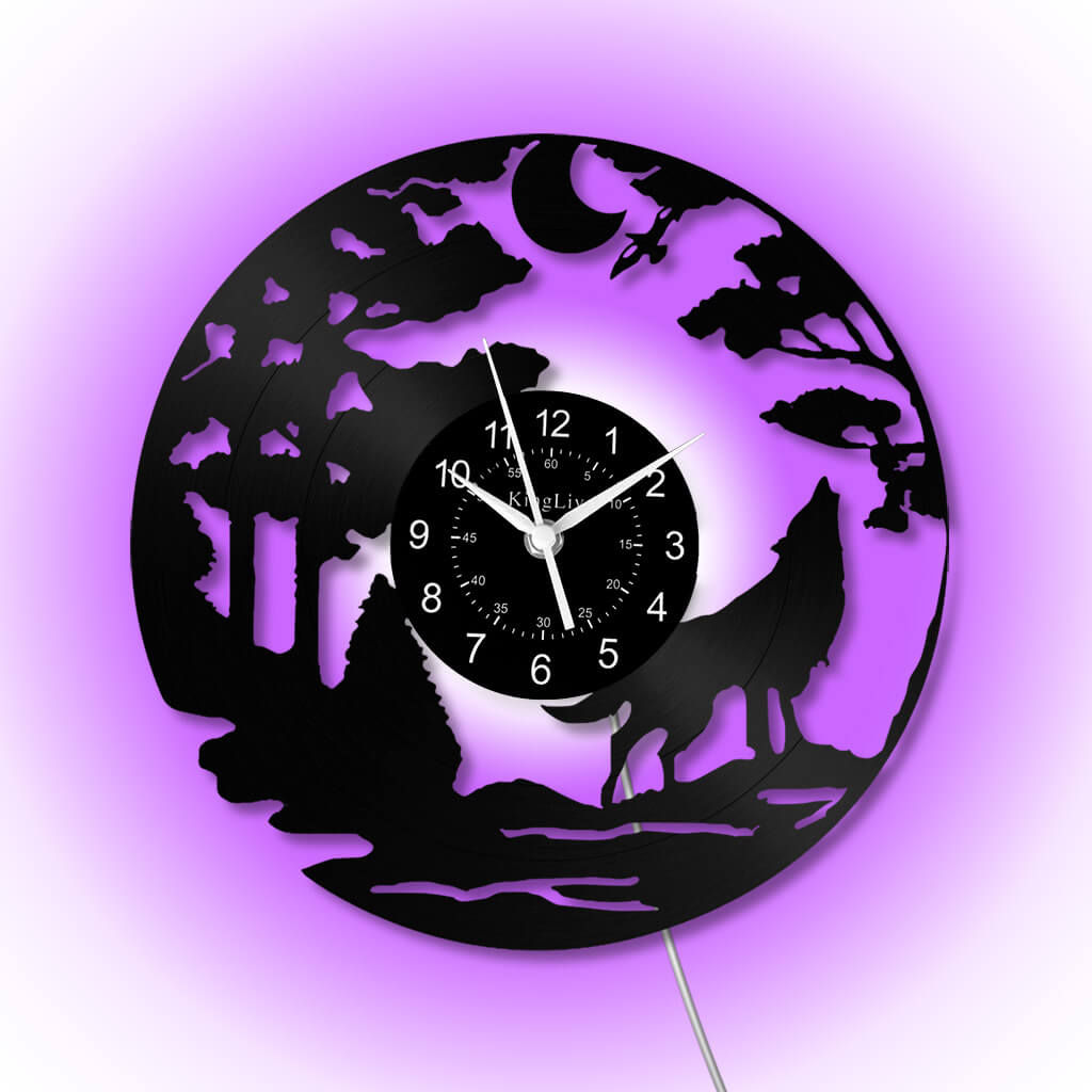 LED Vinyl Wall Clock | Wolf