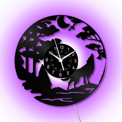LED Vinyl Wall Clock | Wolf