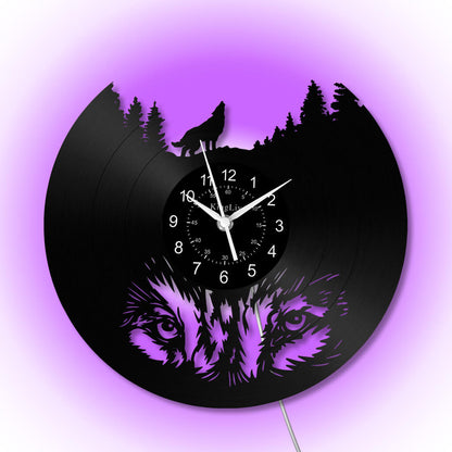 LED Vinyl Wall Clock | Wolf | 0309WPB