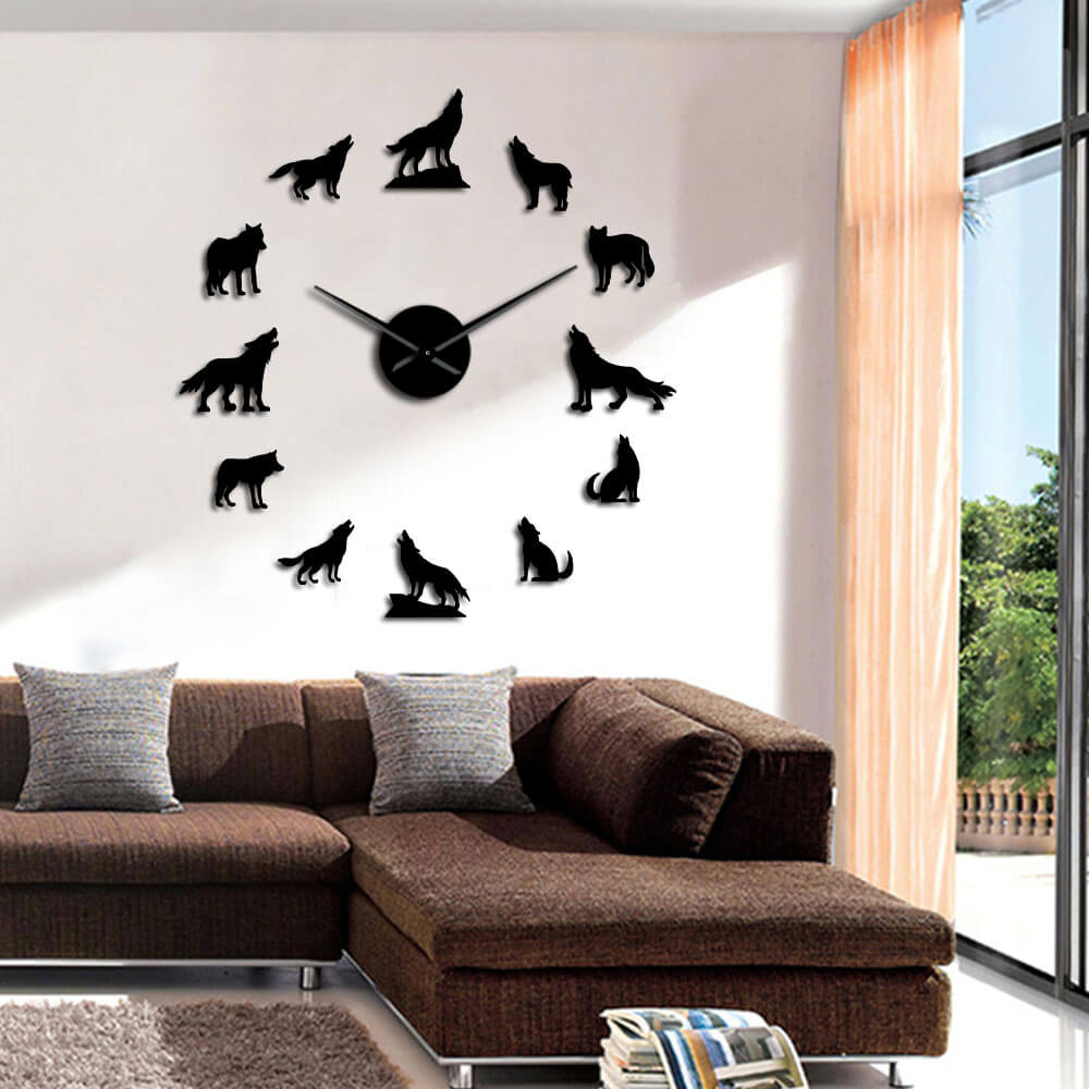 DIY Wall Clock  | Wolf | 19'' - 37'' | AWC018