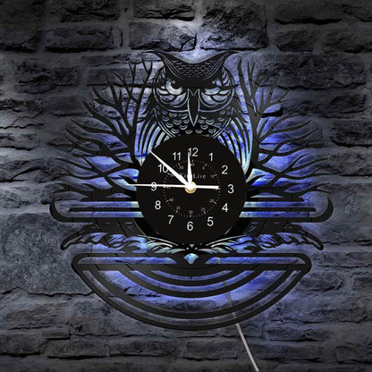 LED Vinyl Wall Clock | Owl | 12'' | 0162WPB