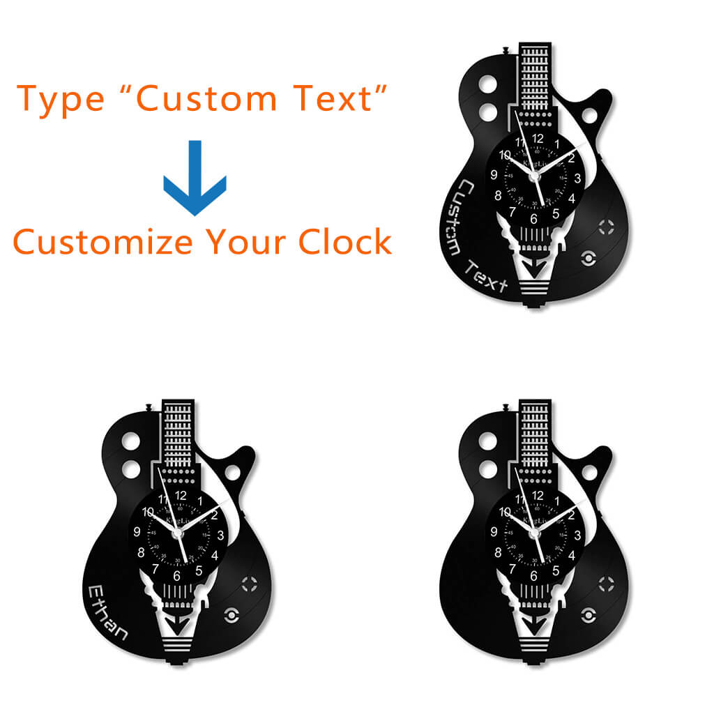 LED Vinyl Wall Clock | Guitar Custom | 12'' | 0264WPB