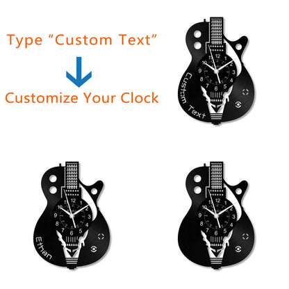 LED Vinyl Wall Clock | Guitar Custom | 12'' | 0264WPB
