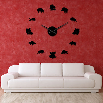 DIY Wall Clock  | Wild Boar Animal | 19'' - 37'' | AWC027