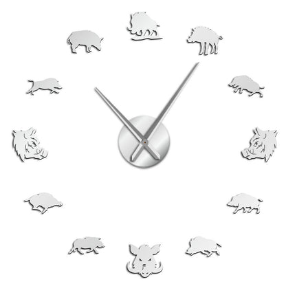 DIY Wall Clock  | Wild Boar Animal | 19'' - 37'' | AWC027
