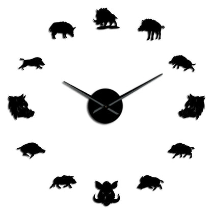 DIY Wall Clock  | Wild Boar Animal | 19'' - 37'' | AWC027