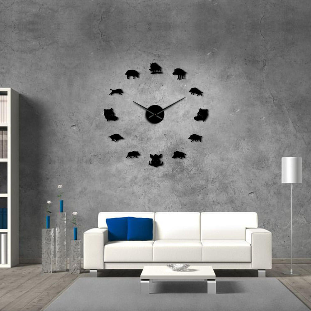 DIY Wall Clock  | Wild Boar Animal | 19'' - 37'' | AWC027